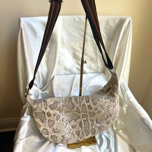 Anthropologie Snake Skin Leather Hobo Shoulder Bag